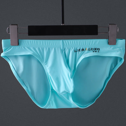 Men's Low Waist Ice Silk Sexy Trend Briefs