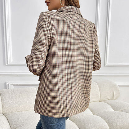 Monarch Houndstooth One-Button Blazer