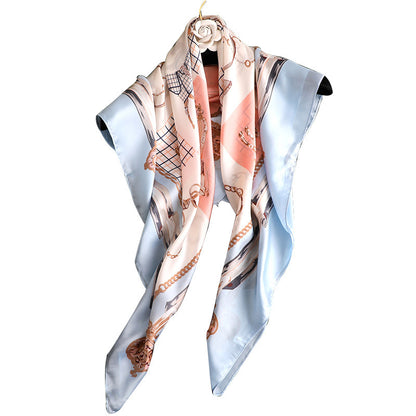 Seaside Cycling Sunscreen Square Scarf Artificial Silk
