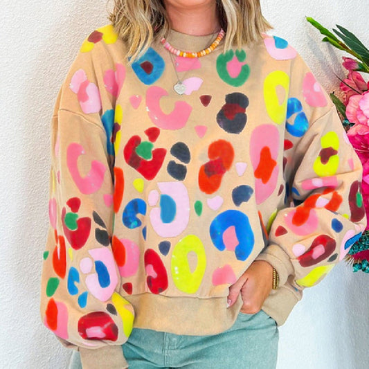 WildCozy Leopard Crew Sweatshirt