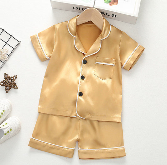 Children's Pajamas Set Summer Ice Silk Thin