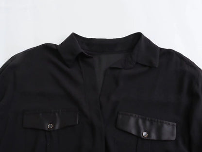 Women's Fashionable All-match Silk Satin Crepe Shirt