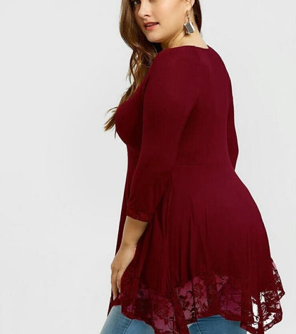 Loose Milk Silk Women's Lace Stitching Dress