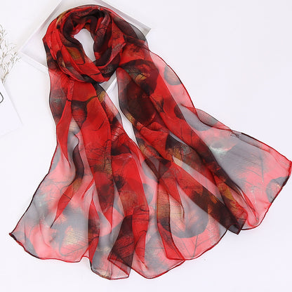 Summer Sunscreen Simulation Silk Beach Towel All-match Scarf