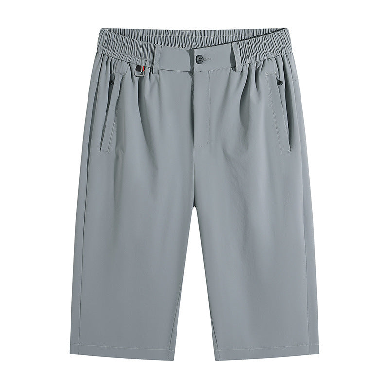 Ice Silk Cropped Men's Casual Fashion Shorts