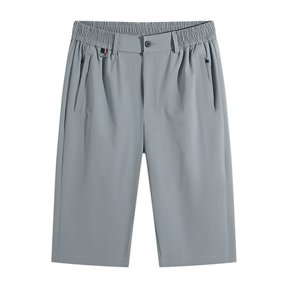 Ice Silk Cropped Men's Casual Fashion Shorts