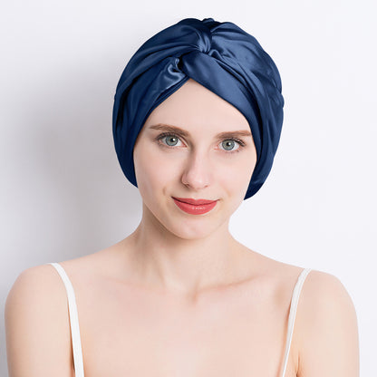 Seamless Silk Double-layer Cross Nightcap