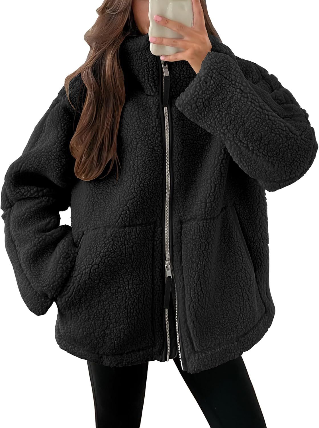 CozyLuxe Zip-Up Fleece Coat