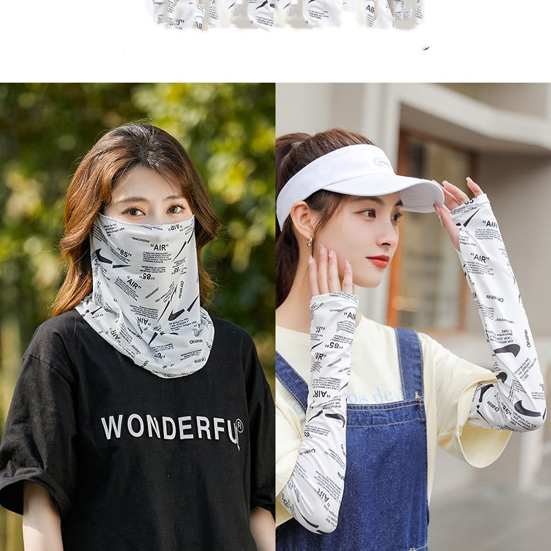 Sports Ice Silk Sunscreen Mask Summer Women