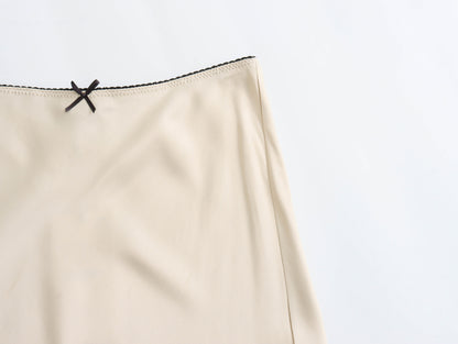 Women's Silk Satin Lace Dress