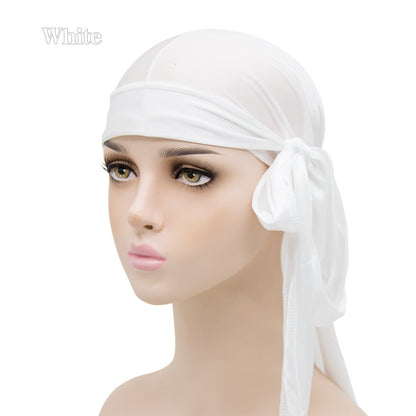 Silk Long Tail Turban Hat Silk Pirate Hat