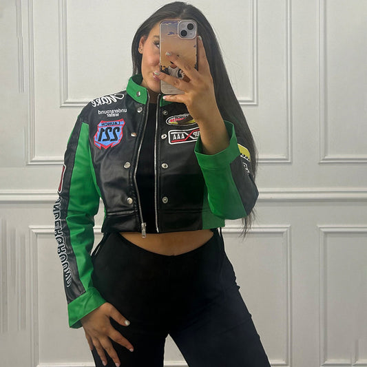DiamondEdge Cropped Baseball Jacket