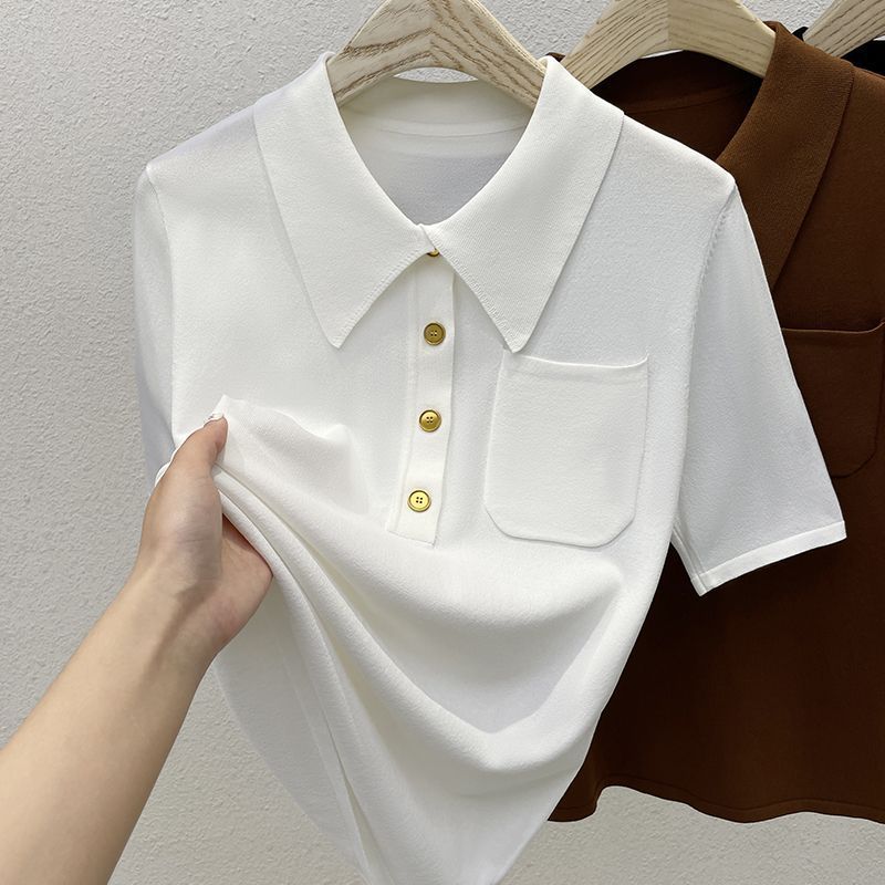 Lapel Ice Silk Short Sleeve