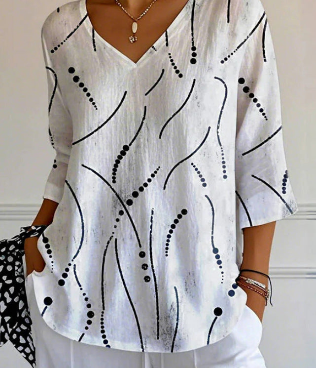 Eurora Bloom V-Neck Top