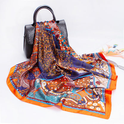 Silk Printed Scarf In Europe And America