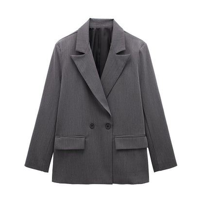 VividEase Double-Breasted Commuter Jacket