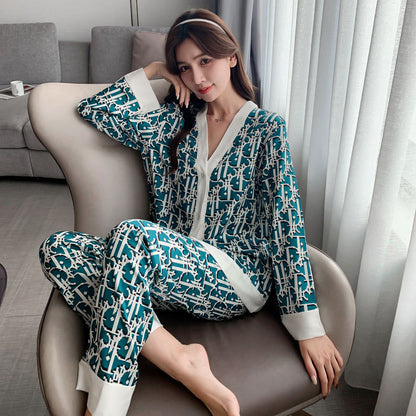 Spring And Summer New Ice Silk Pajamas