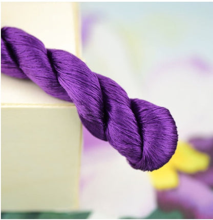 Silk Thread Hand Embroidered Embroidery Cross Purple