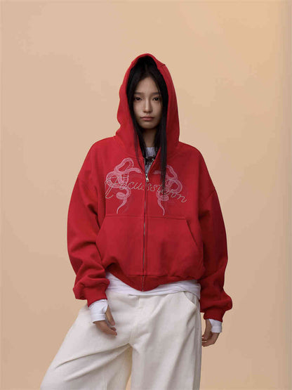 RetroPrint Zip Hoodie