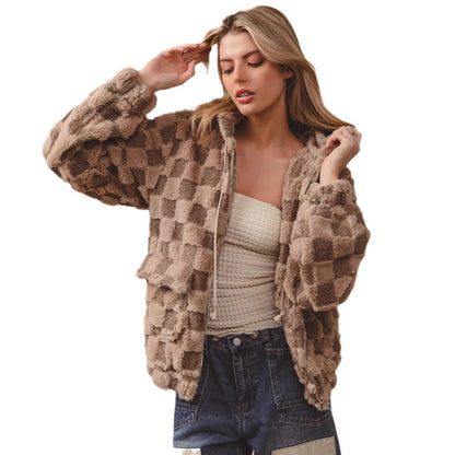 CozyPlaid Zip Hoodie
