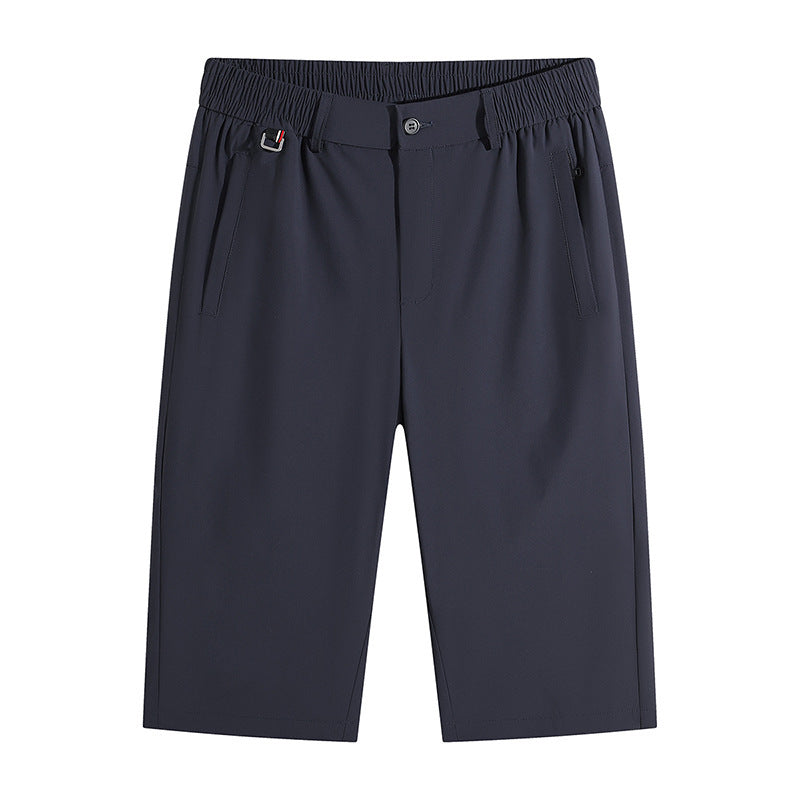 Ice Silk Cropped Men's Casual Fashion Shorts