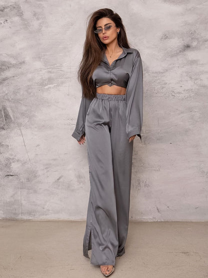 Women's Fashion Casual Ice Silk Loose Suit