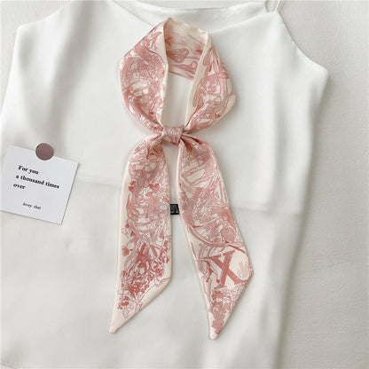 Women's Fashion Creative Letters Silk Scarf