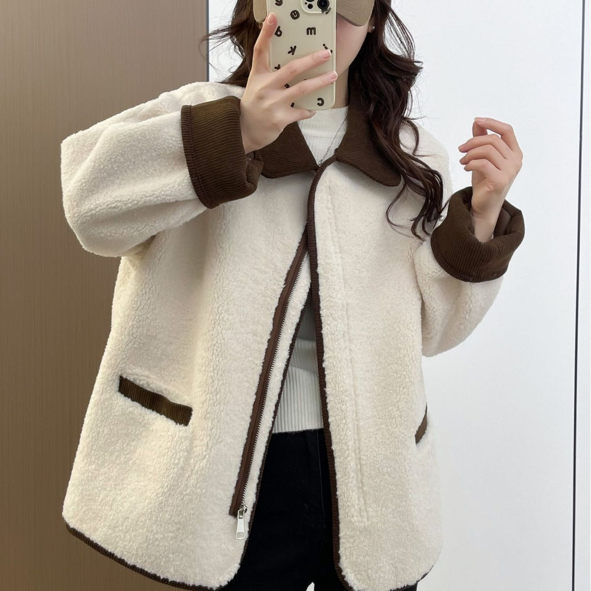 LuxeBlend Contrast Wool Coat