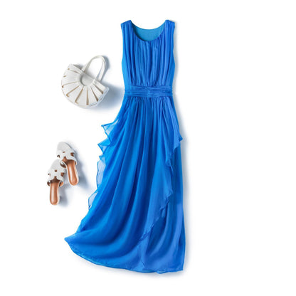 Temperament  Silk Vest Long Skirt