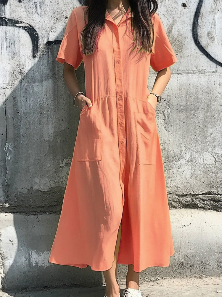 Breezelane Button Pocket Dress