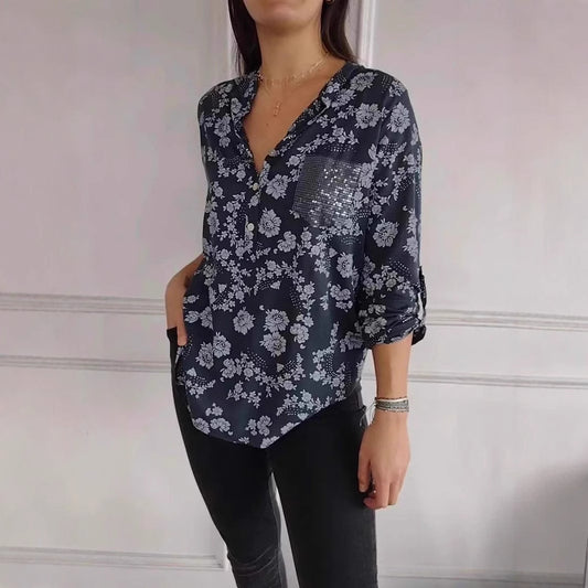 The LuxeAura Print Blouse