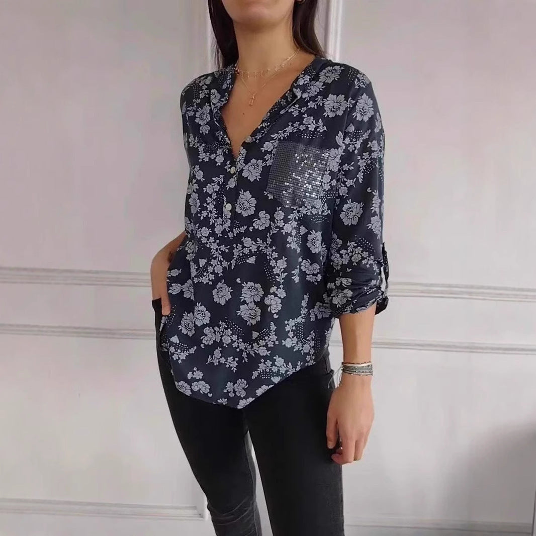 The LuxeAura Print Blouse