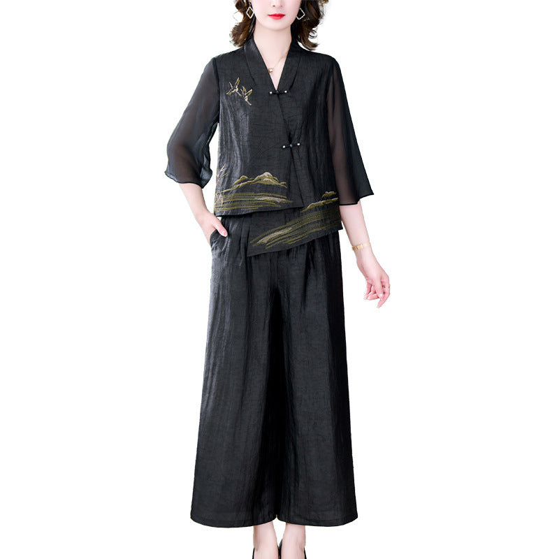 EmberMuse Embroidered Flow Set