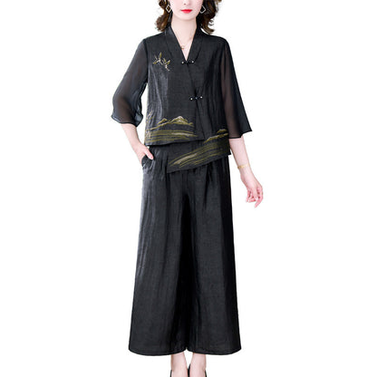 EmberMuse Embroidered Flow Set