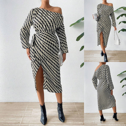 The Riviera Stripe Drape Dress