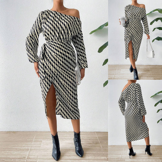 The Riviera Stripe Drape Dress