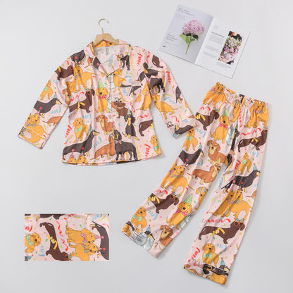 Women's Simple Ice Silk Pajamas