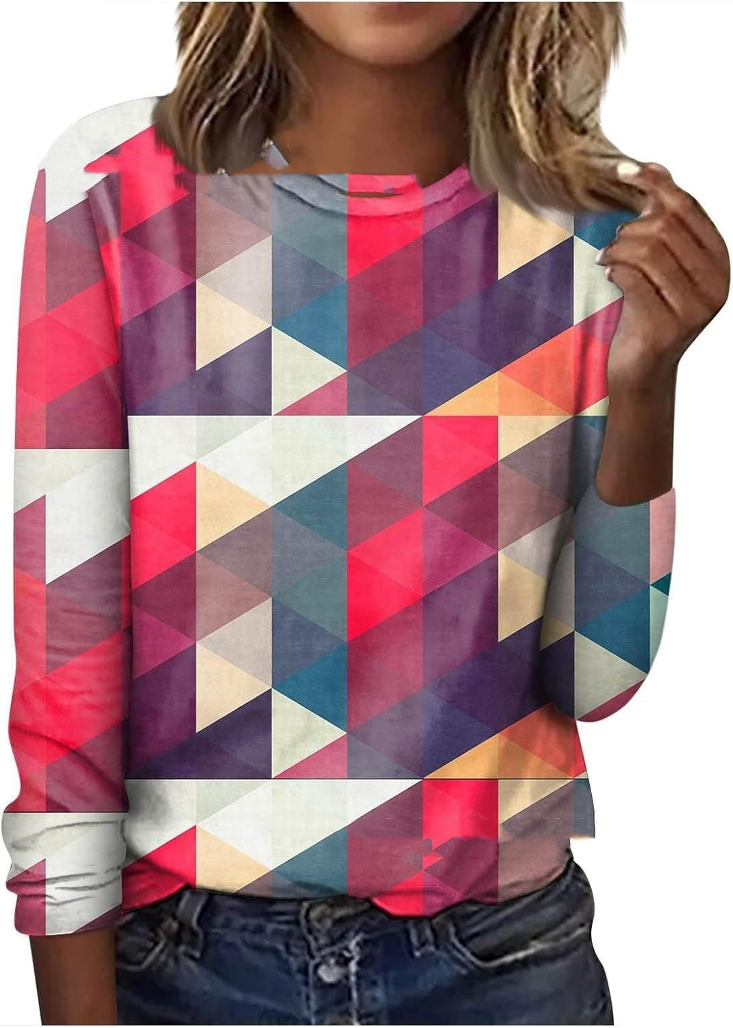 GeoBloom™ Long Sleeve Printed Top