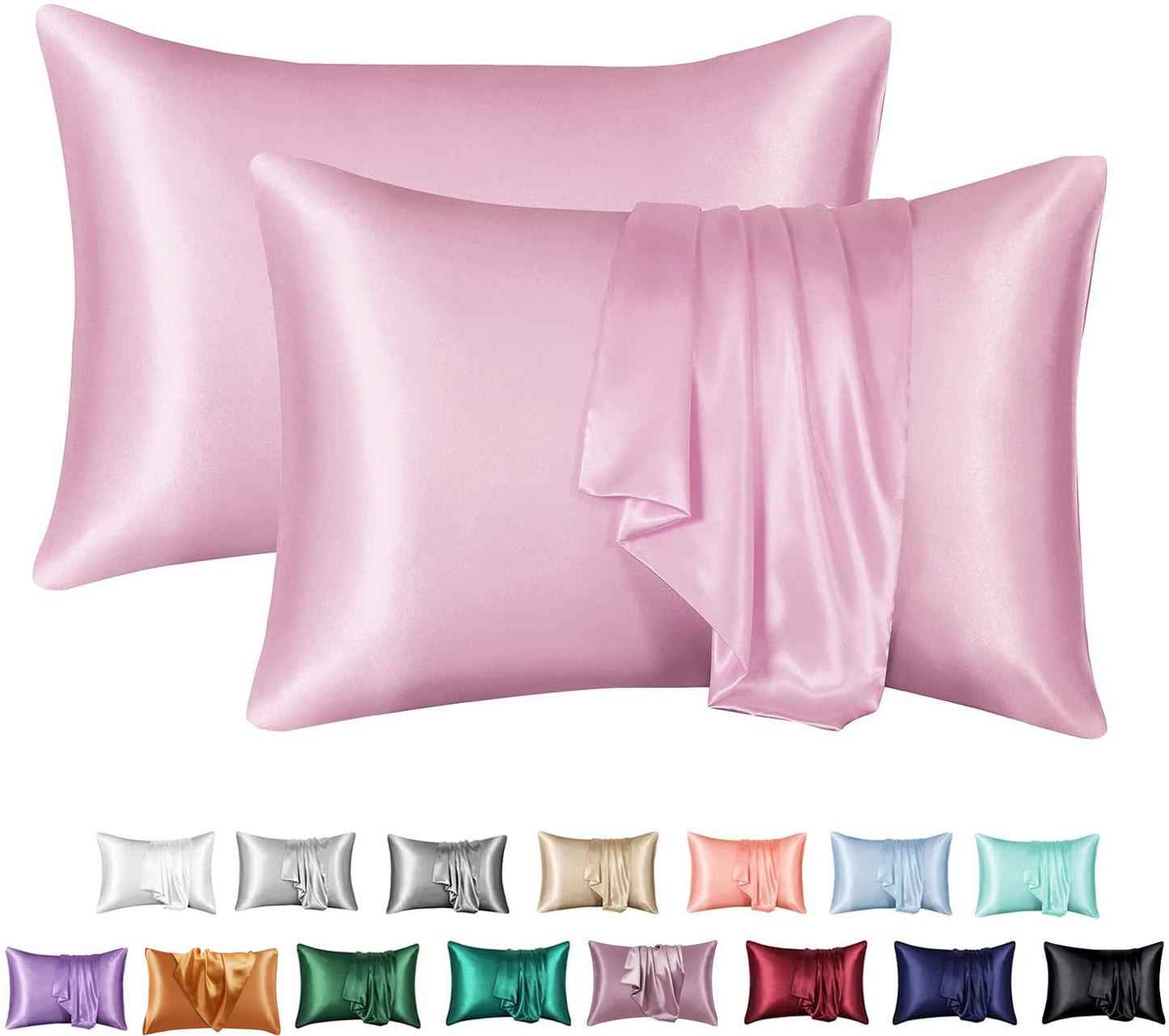 Silk-like Solid Color Pillowcase