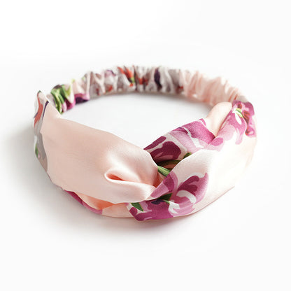 Silk and satin elastic cross hair hoop