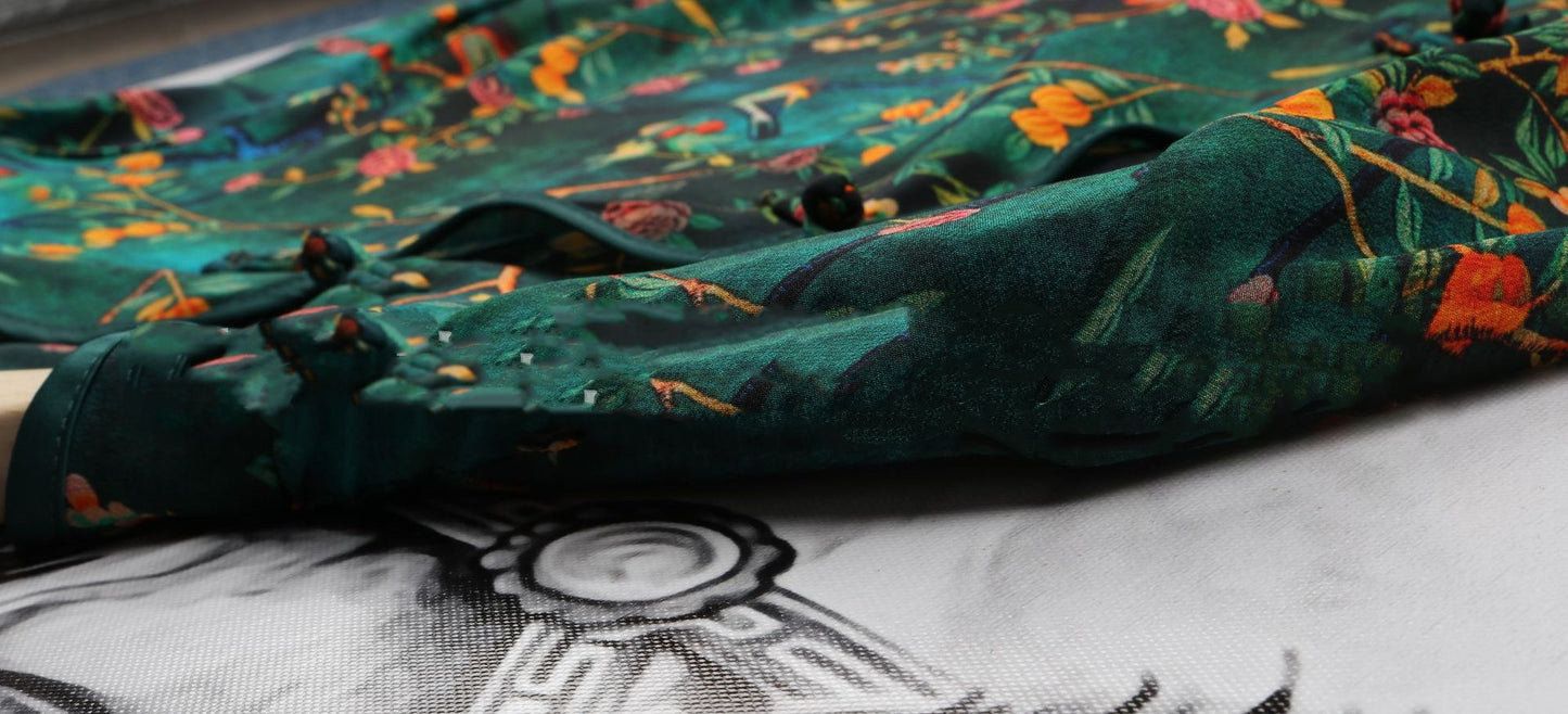 Women's Retro Diagonal Chinese Silk Shirt