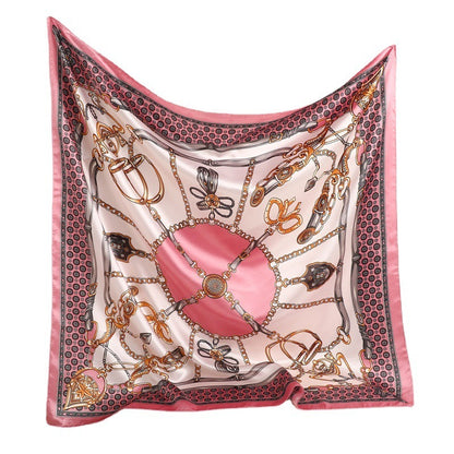 Real Shot Silk Factory Wholesale Artificial Silk Satin Square 90x90cm Scarf
