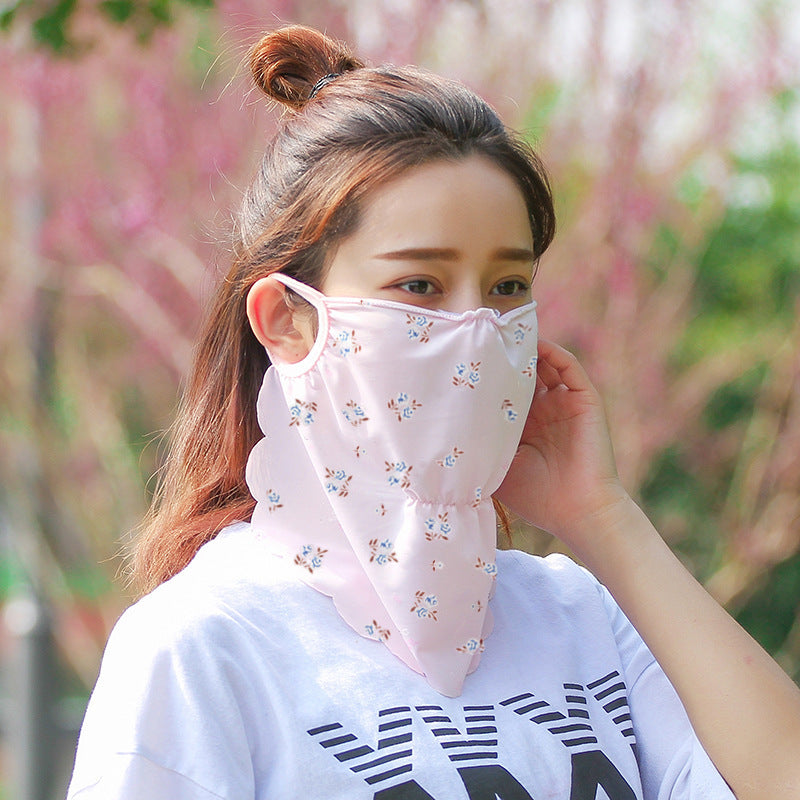 Neck guard neck ice silk full face scarf