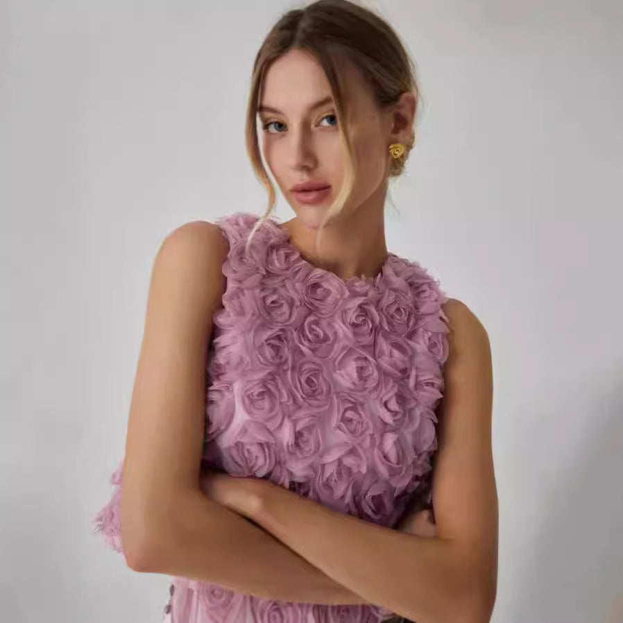 Rosé Bloom Sculpted Top