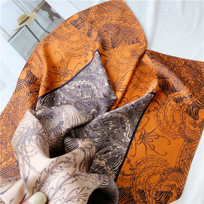 Silk Heavy Plain Crepe Satin Square Scarf