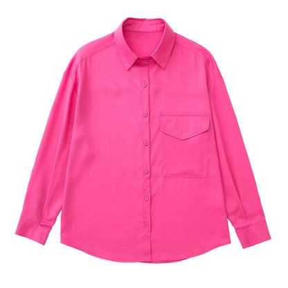 Summer New European And American Style Silk Satin Tops