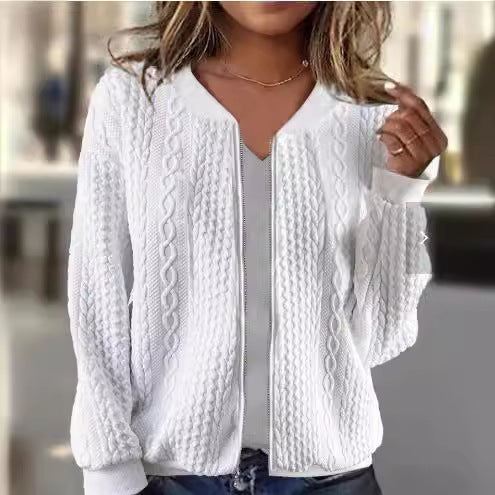 EleganceWeave Jacquard Short Coat