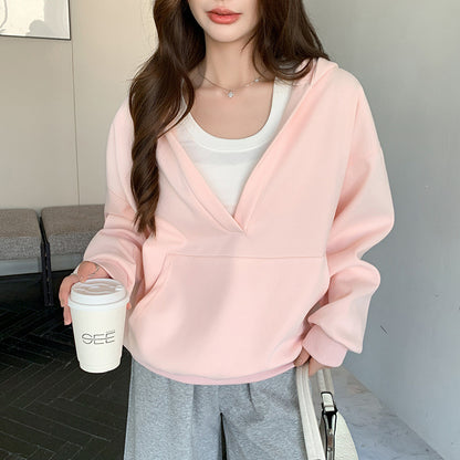 VeraEase™ V-Neck Hoodie Coat