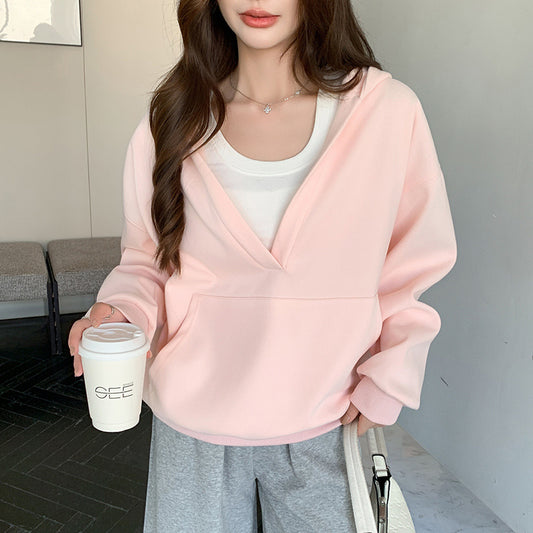 VeraEase™ V-Neck Hoodie Coat