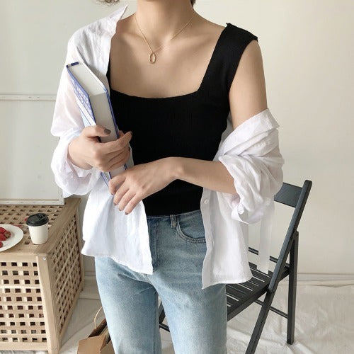 Knitted sling ice silk vest
